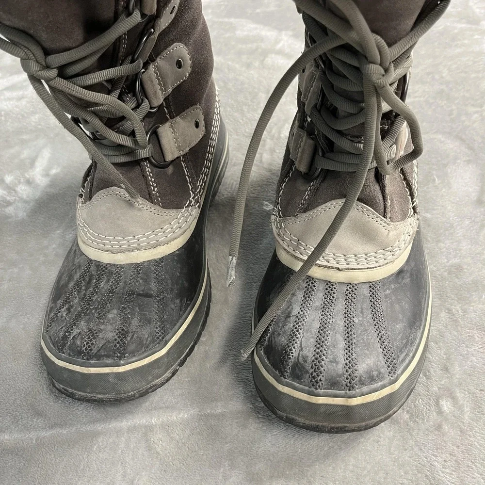 Sorel Joan Of Arctic Boots Womens Size 7 Brown Waterproof Faux Fur Snow Winter